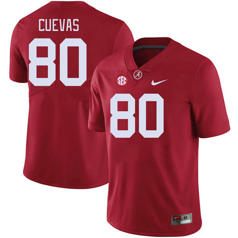 Men #80 Josh Cuevas Alabama Crimson Tide College Football Jerseys Stitched-Crimson